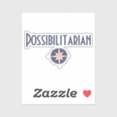 Blauwe roze kompas mogelijke baan titel sticker (Vel)