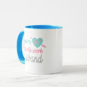 Blauwe roze liefde Wereld Husband - koffie thee Mok (Voorkant links)