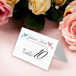 Blauwe & Roze Lovebirds Mexicaanse Bruiloft Plaats Kaart