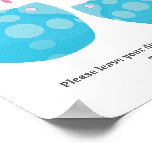 Blauwe Roze Luier Raffle Geslacht Onthullen Partij Poster (Hoek)