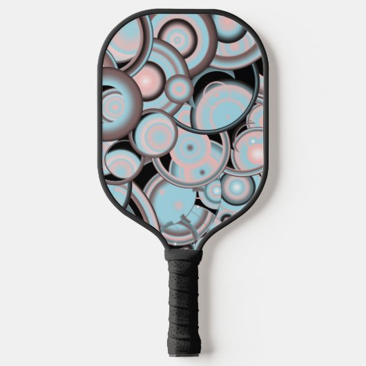 Blauwe roze mocha en zwarte verloopkleur vullen pickleball paddle (Voorkant)