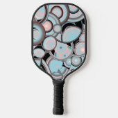 Blauwe roze mocha en zwarte verloopkleur vullen pickleball paddle (Achterkant)