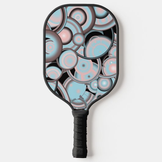 Blauwe roze mocha en zwarte verloopkleur vullen pickleball paddle (Achterkant)