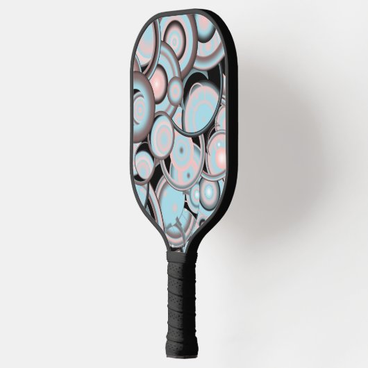 Blauwe roze mocha en zwarte verloopkleur vullen pickleball paddle (Links)