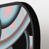 Blauwe roze mocha en zwarte verloopkleur vullen pickleball paddle (Links Detail)