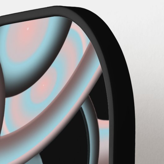 Blauwe roze mocha en zwarte verloopkleur vullen pickleball paddle (Links Detail)