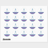 Blauwe roze Nautical Anchor Wedding Stickers (Vel)