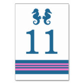 Blauwe roze Nautical Seahorse Table Kaart (Achterkant)