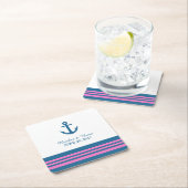 Blauwe roze Onderzetters voor anker bruiloft (Insitu)