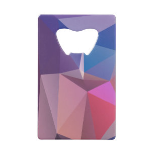 Blauwe roze Paarse Abstracte piramide Creditkaart Flessenopener