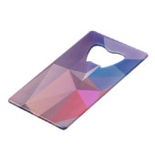 Blauwe roze Paarse Abstracte piramide Creditkaart Flessenopener (Voorkant Gekanteld)