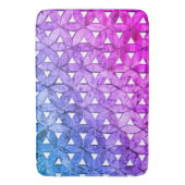 Blauwe roze paarse bloem van het leven, bange geom badmat (Voorkant Verticaal)