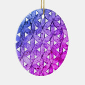 Blauwe roze paarse bloem van het leven, bange geom keramisch ornament (Rechts)