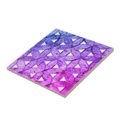 Blauwe roze paarse bloem van het leven, bange geom tegeltje (Zijkant)