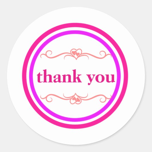 Blauwe roze Paarse cirkel Dank je wel Ronde Sticker (Voorkant)