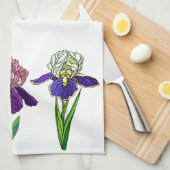 Blauwe, roze, Paarse irissen Theedoek (Quarter Fold)