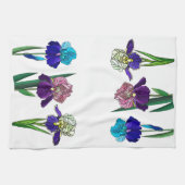 Blauwe, roze, Paarse irissen Theedoek (Horizontaal)