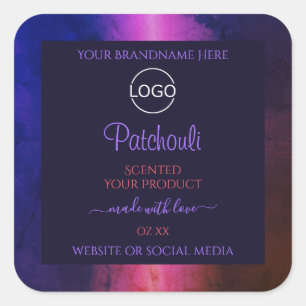Blauwe roze Paarse marmer Modern Product Labels Lo