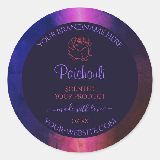 Blauwe roze Paarse marmer Product Labels - Roos ve (Voorkant)