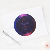 Blauwe roze Paarse marmer Product Labels - Roos ve (Envelop)
