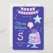 Blauwe roze Paarse minimalistische verjaardag van Kaart (Voorkant)