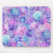 BLAUWE ROZE PAARSE ONDERZEESE PLANTEN & SCHELPEN MUISMAT (Voorkant)