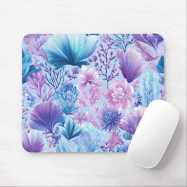BLAUWE ROZE PAARSE ONDERZEESE PLANTEN & SCHELPEN MUISMAT