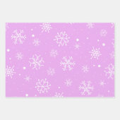 Blauwe roze Paarse witte sneeuwvlokken Inpakpapier Vel (Voorkant 3)