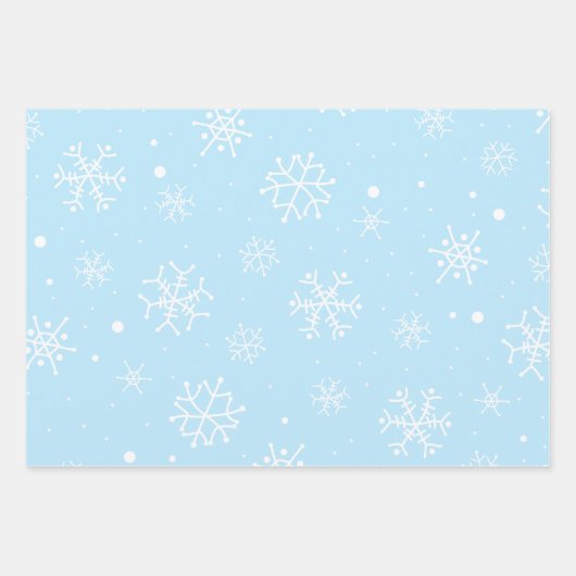Blauwe roze Paarse witte sneeuwvlokken Inpakpapier Vel (Voorkant)