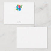 Blauwe roze panelen notitiekaartje (Voorkant / Achterkant)