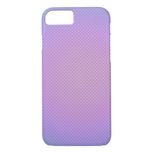 Blauwe roze parelkleurige koolstofvezel gepatterd Case-Mate iPhone case (Achterkant)