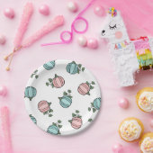 Blauwe & Roze Pompoenen Geslacht onthullen Party Papieren Bordje (Feest)