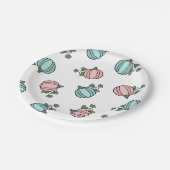 Blauwe & Roze Pompoenen Geslacht onthullen Party Papieren Bordje (Gekanteld)