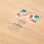 Blauwe & Roze Poppy Waterverf Uitnodiging (Laagn)