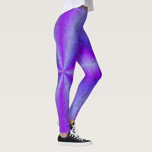Blauwe roze regenboog in Elephantenskin leatheropt Leggings (Rechts)