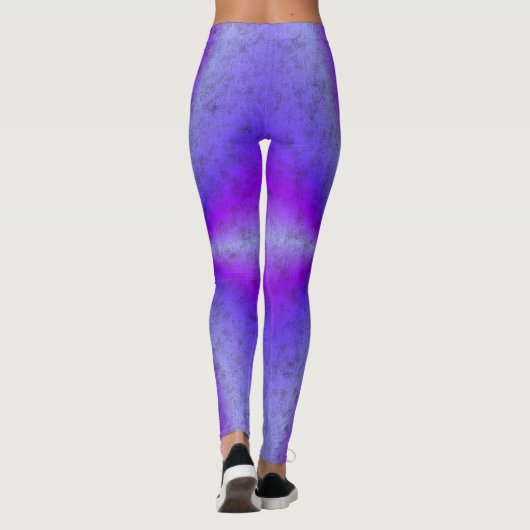 Blauwe roze regenboog in Elephantenskin leatheropt Leggings (Achterkant)