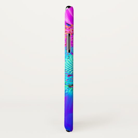 Blauwe roze retro funky sunflower foto Case-Mate iPhone case (Achterkant / rechts)