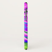 Blauwe roze retro funky sunflower foto Case-Mate iPhone case (Achterkant/links)