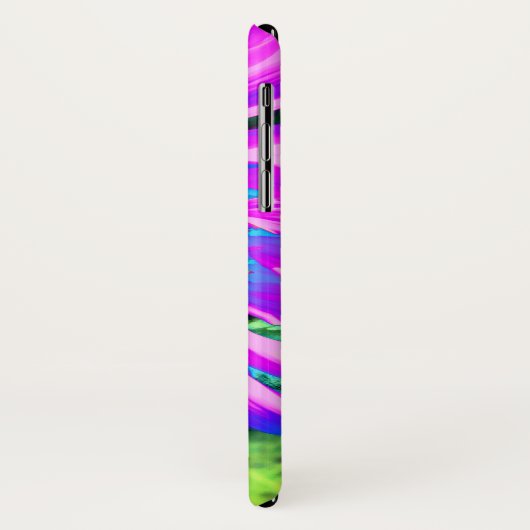 Blauwe roze retro funky sunflower foto Case-Mate iPhone case (Achterkant/links)