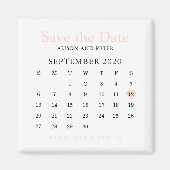 Blauwe roze riemijlpaard bruiloft Opslaan datum Magneet (Voorkant)