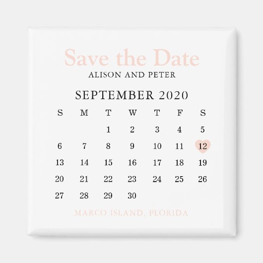 Blauwe roze riemijlpaard bruiloft Opslaan datum Magneet (Voorkant)