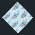 Blauwe & Roze Rozen Bandana<br><div class="desc">Mooie blauwe en roze rozen op baby blauwe achtergrond</div>