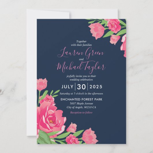 Blauwe roze rozen Bloemvezel Kaart (Voorkant)