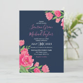 Blauwe roze rozen Bloemvezel Kaart (Staand voorkant)