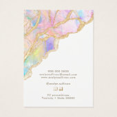 Blauwe roze sierjuwelenkaart visitekaartje (Achterkant)