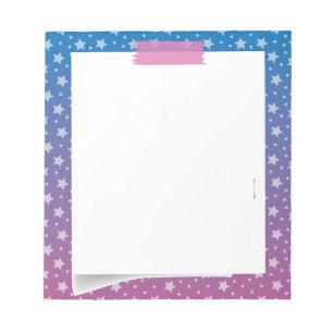 Blauwe & Roze sterren Notitieblok