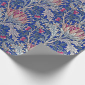 blauwe roze thistel cadeaupapier (Hoek)