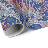 blauwe roze thistel cadeaupapier (Rol Hoek)