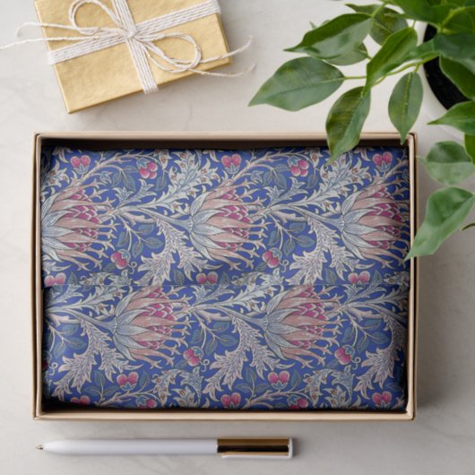 blauwe roze thistel tissuepapier (Geschenk)