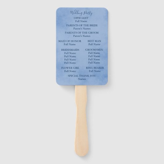 Blauwe roze Tortelduifjes Handwaaier (Achterkant)